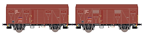 Amintiri EX20953 - H0 - 2-tlg. Set Gedeckter Güterwagen Ggs, CFR Marfa, Ep. V